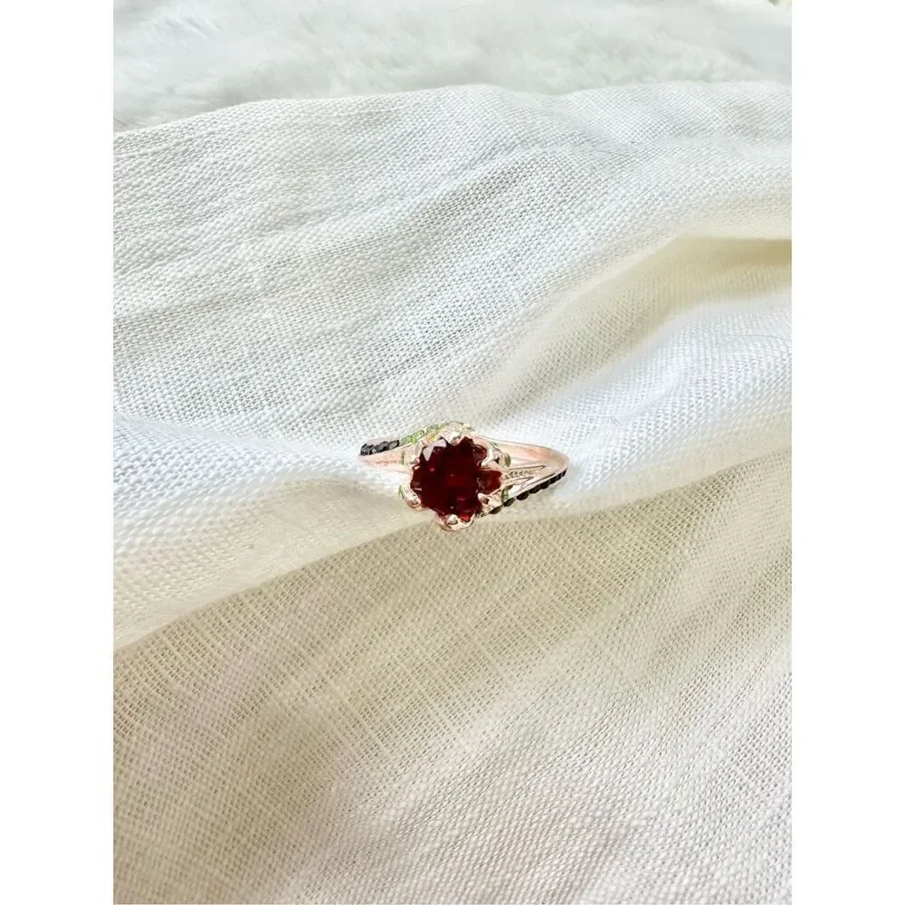 Red as the Rose cubic zirconia ring ￼